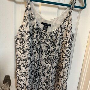 Apostrophe Black, White and Gray Flowy Sleeveless Blouse-Size P-Large